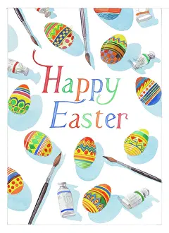 Mckeown: Happy Easter with Paint Brushes and Eggs