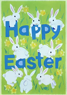 Ayliffe: Happy Easter ' eight white rabbits