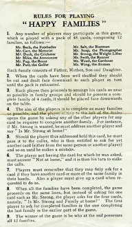 Rules: Happy Families Playing Cards - Rules for Playing
