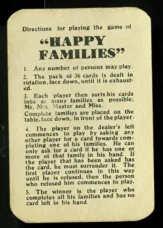 Instructions: Happy Families - rules and directions