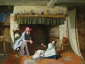 Tickling: Happy ' interior scene with two children