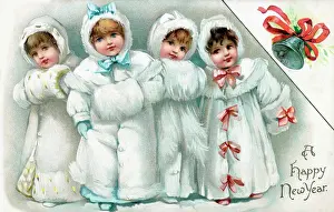 Spectacularly: Happy New Year Greetings postcard