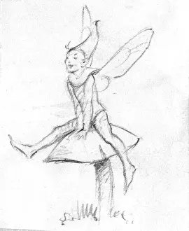 Sprite: A happy sprite sitting on a mushroom