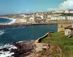 Porthleven: The harbour entrance and beach, Porthleven