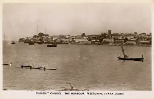Freetown: The Harbour, Freetown, Sierra Leone, Africa - Dug-out canoes