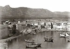 Paphos: The harbour at Paphos, Greece, circa 1880s