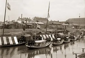 Junks: Harbour police in Tientsin
