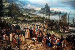 Preacher: Harbour scene with Christ preaching, 1598, by Jan Brueghel t