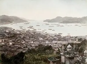 Nagasaki: Harbour with ships in the bay, Nagasaki, Japan