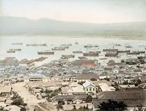 Hakodate: Harbour and ships at Hakodate, Japan