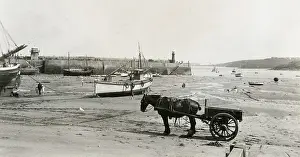 Tidal: The harbour at St. Ives, Cornwall at low tide