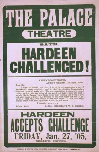 Challenged: Hardeen challenged!... Hardeen accepts challenge, Friday, J