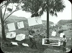 Kites: Hargrave and James Swaine experimenting