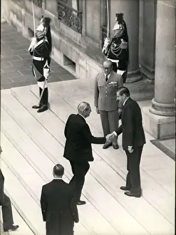 Graces: Harold Macmillan at conference, Elysee Palace, Paris