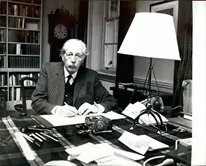 Appealing: Harold Macmillan at his desk, 80th birthday