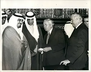 Fahd: Harold Wilson and James Callaghan with Saudi visitors