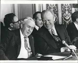 Rambouillet: Harold Wilson and President Ford at conference