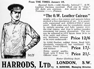 Gilet: Harrods advertisement, Leather Cuirass, WWI