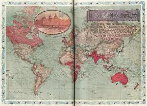 Harrods: Harrods advert world map, c. 1909