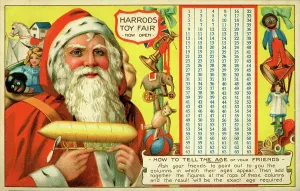 Golliwogs: Harrods toy fair postcard