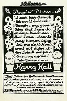 Outfitter: Harry Hall advertising card