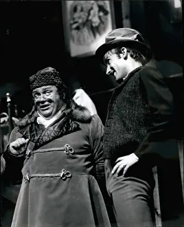 Rehearses: Harry Secombe rehearses Pickwick, Saville Theatre, London