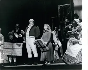 Rehearses: Harry Secombe rehearses Pickwick, Saville Theatre, London