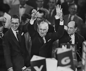 Kefauver: Harry Truman. From left: US Senator and ?