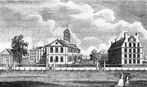 Chadwick: Harvard College, ca. 1767. From left are ?