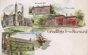 Thayer: Harvard University, Massachusetts, USA - Greetings Postcard