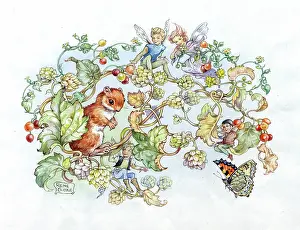 Buttercup: Harvest Mouse on Bryony and Hops