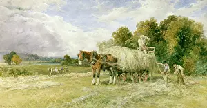 Pigott: Harvesting Day – with horse and hay wagon