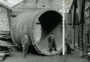 Harvey standing in cylinder at Hayle Foundry