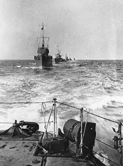 Flotilla: Harwich Flotilla in action at sea, WW1