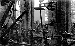 Battersbys: Hat factory machinery after fire