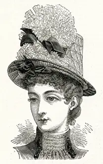 Ruffles: Hat for the seaside 1886