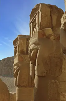 Uraeus: Hathor capitals, Temple of Hatshepsut, Theban Necropolis