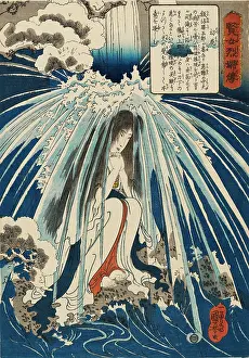 Kuniyoshi: Hatsuhana under the Gongen Waterfall