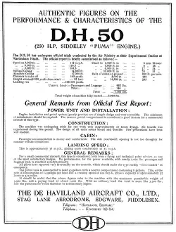 Dh50: The De Havilland DH50 230 HP Siddeley Puma Engine