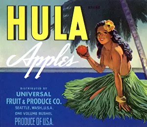 Hawaiian: Hawaiian Girl and Fruit