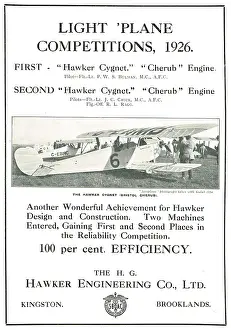 Cygnet: Hawker Cygnet First In The 1926 Light Plane Competitions