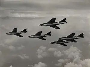 Five Hawker Hunter 4s in formation