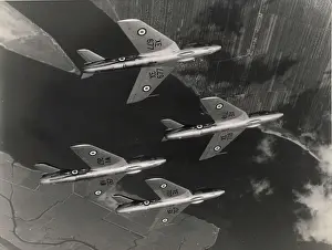 Aerobatics: Four Hawker Hunter 4s perform aerobatics