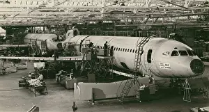 Hatfield: Hawker Siddeley HS121 Trident 3Bs under construction