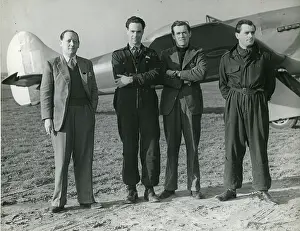 Tempest: Hawker test pilots alongside a Hawker Tempest. From lef?