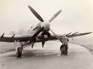 Typhoon: The last Hawker Typhoon, a IB, with test pilot Moss