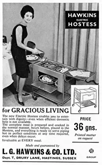 Trolleys: Hawkins electric hostess trolley advertisement