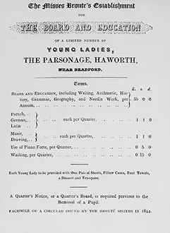 Handbill: Haworth Parsonage Bronte Sisters handbill / poster