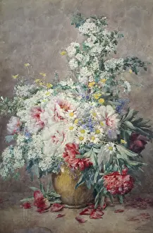 Fran Ois: Hawthorn and Peonies etc in a Vase
