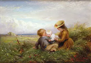 Hayfield: The Hayfield ' with three children